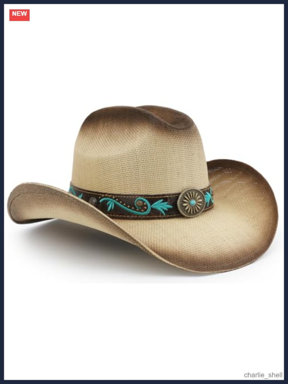 Paper Straw Cowboy Hat Unisex Western Cattleman Wide Brim Sun Hat